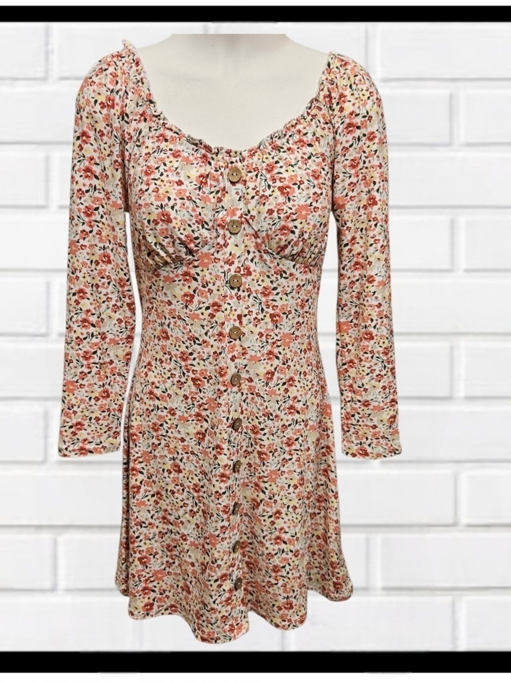 NWT No Boundaries Floral Milkmaid Mini Dress L (11-13) Cottagecore Boho Chic